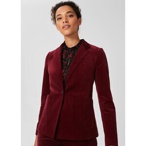Hobbs Blake Cord Blazer in Dark Red